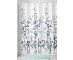 InterDesign Anzu Cortina de ducha | Cortina de baño lavable a máquina de 183 x 183 cm | Cortinas modernas con estampado floral para bañera o ducha | Poliéster verde menta/gris