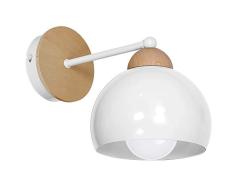Homemania LÃ¡mpara de pared Dama, aplique blanco de metal, madera, 15 x 28 x 19 cm