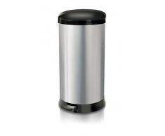 ADDIS 50L Papelera Base – Linen-Cream, Stainless Steel/Black, 30L