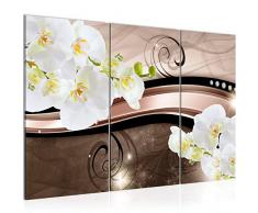 Runa Art 210631a - Cuadro de pared (120 x 80 cm, lienzo de fieltro, tamaÃ±o XXL, 3 piezas, fabricado en Alemania, listo para colgar), diseÃ±o de orquÃ­dea