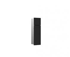 Emco ASIS Pure Módulo Empotrado para baño, Soporte para Papel higiénico y escobilla de Inodoro, Armario Alto con función Push to Open, Negro Mate Tope Derecho, Madera, 17 cm x 60 cm x 14,9 cm
