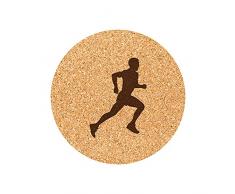 Juego de 6 Posavasos de Corcho Grabados Running