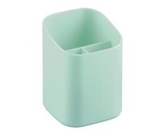 InterDesign Clarity Portalápices | Organizador de Escritorio para bolígrafos, Clips, etc. | Organizador de Oficina con 3 Compartimentos también para baño | Plástico Menta
