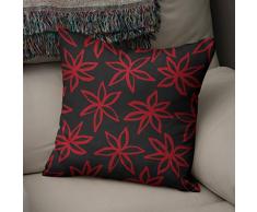 BonaMaison Fundas para CojÃnes, Negro Rojo Funda de Almohada Silla Oficina Cama Decorativa Moderna Decoración del Hogar Habitación, 43x43 Cm - Diseñado y Fabricado en TurquÃa