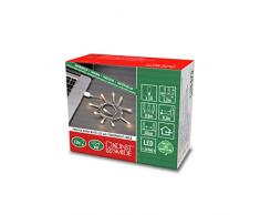 Konstsmide Guirnalda de luces LED escarchada, 10 diodos de luz blanca cálida, interior (USB), 0,64 W, cable transparente - 1772-133