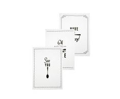Premier HousewaresÂ âÂ Juego de Palabras y Juegos Toallas de tÃ©, Blanco/Negro, Juego de 3