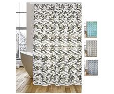 MSV Cortina de Ducha premiumloft 180Â x 200Â cm en Oscuro, poliÃ©ster, marrÃ³n, 30Â x 20Â x 15Â cm