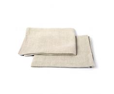 Toallas de manos Lara de lino. Juego de 2. Color gris y plata. LinenMe 42 x 70 cm.