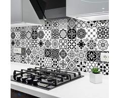 Ambiance-sticker Pegatinas de Azulejos Adhesivas â Pegatina de Azulejos de Cemento â DecoraciÃ³n de Pared para baÃ±o y Cocina â Azulejos de Cemento Adhesivo de Pared â 20 x 20 cm â 24 Unidades