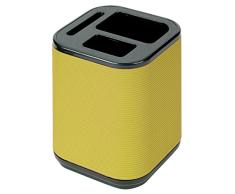 Alevar Portápices de escritorio y oficina con 3 compartimentos - Color amarillo