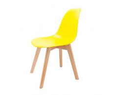 Gasoline Yellow - Silla Modelo School X1, plástico y Madera, Talla única
