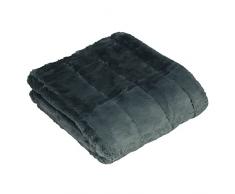 Paoletti Riva Empress - Manta de Piel sintÃ©tica Muy Suave, Resistente, Forro Antideslizante, Lavable a mÃ¡quina, 100 % poliÃ©ster, poliÃ©ster, Gris Oscuro, 140 x 200 cm