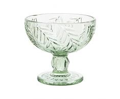 DRW Set de 6 Copas de Helados de Cristal en Verde 12x11cm