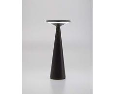 Zafferano Dama Lámpara LED de Mesa de Aluminio Regulable, Protección IP54, Uso Interior/Exterior, H29cm, Enchufe EU-Negro, 2.2 W