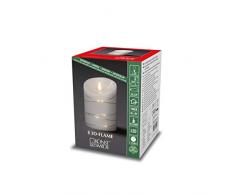 Konstsmide Velas grandes / 3D Living Operado sin llama Real Cera/Luces de alambre/4 o 8 horas Función de temporizador/14 x 10 cm/LED cálido, velas de baterÃa blanca