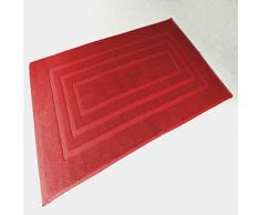 Douceur dIntérieur - 1800506, Tapete De Bano, 50 X 85 Cm, Vitamine, Felpa 1000G Liso, Rojo