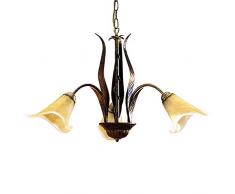 onli Alga lámpara 3 luces de metal, marrón