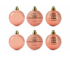 Galileo Casa Navidad Juego Bolas, Dorado Rosa, 6Â x 6Â x 6Â cm, 6Â Unidad