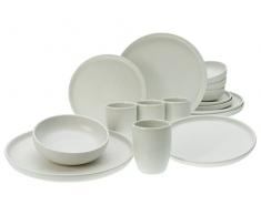 CreaTable, 33066, Serie uno OFFWHITE - Vajilla (16 piezas, gres)