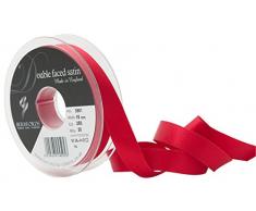Berisfords 3501 15 mm rojo 250 10,5 x 3 cm de doble cara de cinta satinada por ambas poliéster, rojo
