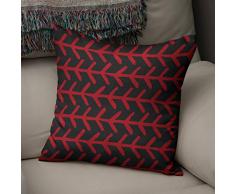 BonaMaison Fundas para CojÃnes, Negro Rojo Funda de Almohada Silla Oficina Cama Decorativa Moderna Decoración del Hogar Habitación, 43x43 Cm - Diseñado y Fabricado en TurquÃa