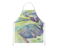 Carolines Treasures 8544APRON Manatee Delantal, grande, multicolor