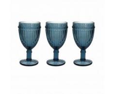 Tognana Dorico Juego de 3 copas de pasta de cristal azul cc 310