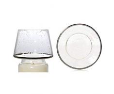 Yankee Candle Kensington - Pantalla y plato para lámpara (cristal, tamaño grande), transparente