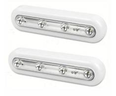 Kingavon BB-RT207 - Juego de 4 luces LED para armario, color blanco