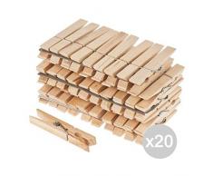 Glooke Selected Set 20 muelles Pinza Madera X 24 cm 9 detergente Lavadora y Ropa, Multicolor, única