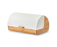 Zeller Panera (bambú y Metal), Color Blanco, ca. 39 x 27 x 19 cm