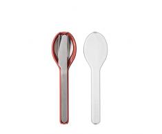 Mepal - Juego de Cubiertos de 3 Piezas Ellipse - Cuberteria para llevar - Consta de cuchillo, tenedor y cuchara - Set de Cubiertos con Estuche de Viaje - Acero Inoxidable - Vivid Mauve