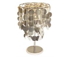 Naeve Leuchten 336559 Lounge - Lámpara de escritorio (bombilla E14 de 40 W, 230 V, 50 Hz no incluida, 48 x 28 cm, metal y plástico), color cromado y plateado