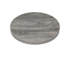 Bolero Mesa de melamina Redonda preperforada, Madera de Fresno - 600 mm
