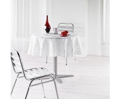 LHarmonie Du Décor - 1721572, Mantel Redondo , 180 Cm , Bully , Poliéster Estampado Plata , Blanco