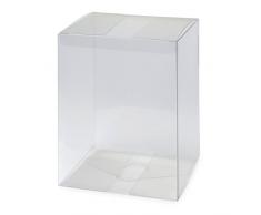 Mopec Caja con Forma de Cubo Transparente, Pack de 25 Unidades, 12.00x18.00x14.00 cm