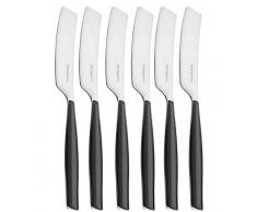 Bugatti Glamour glnu-021f32/6 Cuchillos de Mantequilla (Juego de 6) - San (Resina copolÃ­meros de estireno-acrilonitrilo)/Acero - 16 x 20 x 3 cm - Negro