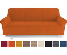 PETTI Artigiani Italiani Sofas, Funda de Sofa Elastica, 100% Made in Italy, Naranja, 2 Plazas (130 a 170 cm)