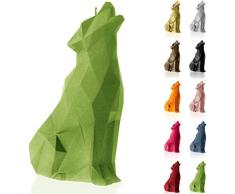 Candellana Hecho a Mano Wolf Low-Poly Vela de Regalo - Divertida - Vela Decorativa - Decoración del Hogar - Regalos para Amigos - Mecha de Algodón - Tiempo de Quemado 35h - Vela Lime