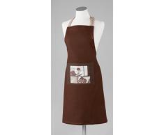 Ligne Decor - 1730430, Delantal, 60 X 84 Cm, Ristretto, Algodón Estampado, Marron