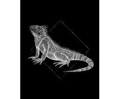 Komar Wandbild Von Iguana Black | Poster, Bild, Wohnzimmer, Schlafzimmer, Dekoration, Kunstdruck | ohne Rahmen | P077D-40x50 fotomural, Negro, Blanco