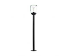 EGLO LÃ¡mpara de pie para exterior Donati, 1 foco, lÃ¡mpara de exterior vintage, retro, de aluminio fundido en negro y cristal transparente, lÃ¡mpara exterior con casquillo E27, IP44