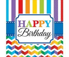 amscan 33 cm Bright servilletas de Papel con Texto en inglÃ©s