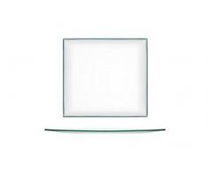 H&H Plato Cuadrado Transparente de 20 cm, Vidrio, 1 unidad
