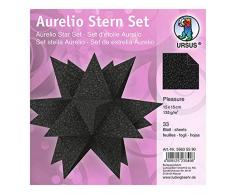 Ursus 35635590 Aurelio Stern Pleasure - Hojas de papel creativo (33 hojas de 15 x 15 cm, 135 g/mÂ², estampadas por ambos lados, para Navidad, talla Ãºnica), color negro
