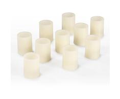 LED de vela velas sin llama vela 10Â unidades stimmungsvolle iluminaciÃ³n de Navidad y decoraciÃ³n de Navidad para Interior tambiÃ©n para Boda y Fiesta Color Blanco Crema inalÃ¡mbrico (superficie lisa)