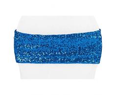 CV Linens 6253us - Correa para Silla de Lentejuelas, 13 cm x 30 cm, Color Azul Real, 1 Pieza