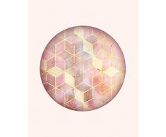 Komar Wandbild Von Mosaik Circle Rosso | Poster, Bild, Wohnzimmer, Schlafzimmer, Dekoration, Kunstdruck | ohne Rahmen | P093A-40x50 fotomural, Gelb, Rosa