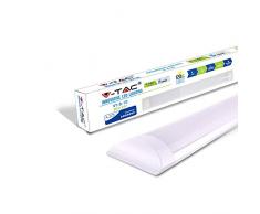 V-TAC VT-8-10 10W 1ft LED Battten Accesorios de lámpara de Tubo integrada 6400K Blanco 300x74x24mm iluminación de Pared y Techo 30000h Larga Vida útil