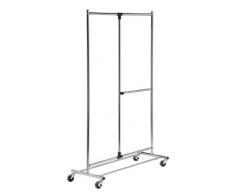 Honey-Can-Do GAR-01702 Perchero Ajustable de Barra Doble de 80 Pulgadas, Acero Inoxidable, Cromado, 30x6.985x10.47 cm
